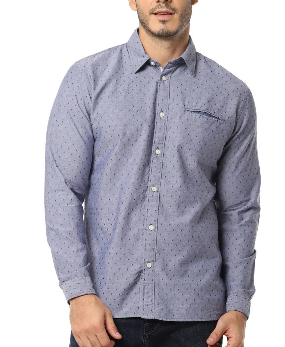 Selected Homme Light Blue Slim Fit Shirt Size 15.75 M/L Cotton Dress Shirt